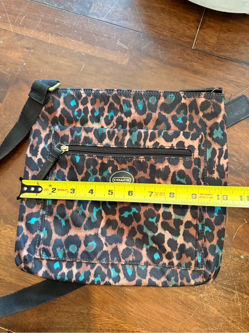 COACH Leopard Print Crossbody Bag in Brown and Teal - Picture 8 of 10